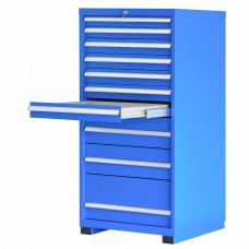 Heavy Duty Industrial Metal Modular Drawer Cabinet 10 Drawers 28 1/4"W x 28 1/2"D x 60"H, 100% Drawer Extension, Anti-tipping Mechanism Locking