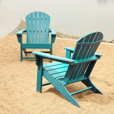Polywood Adirondack Chair Poly Lumber Plastic Adult-Size Tiffany Blue