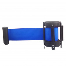 Retractable Blue Belt Stanchion 39"H Stainless Steel Post 8ft Belt