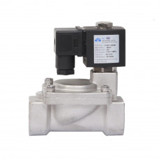 110VAC Stainless Steel Pilot Operated Diaphragm Solenoid Valve, Normally Closed, 1" NPT Pipe Size