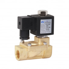 110VAC Brass Pilot Operated Diaphragm Solenoid Valve, Normally Open, 1/2" NPT Pipe Size
